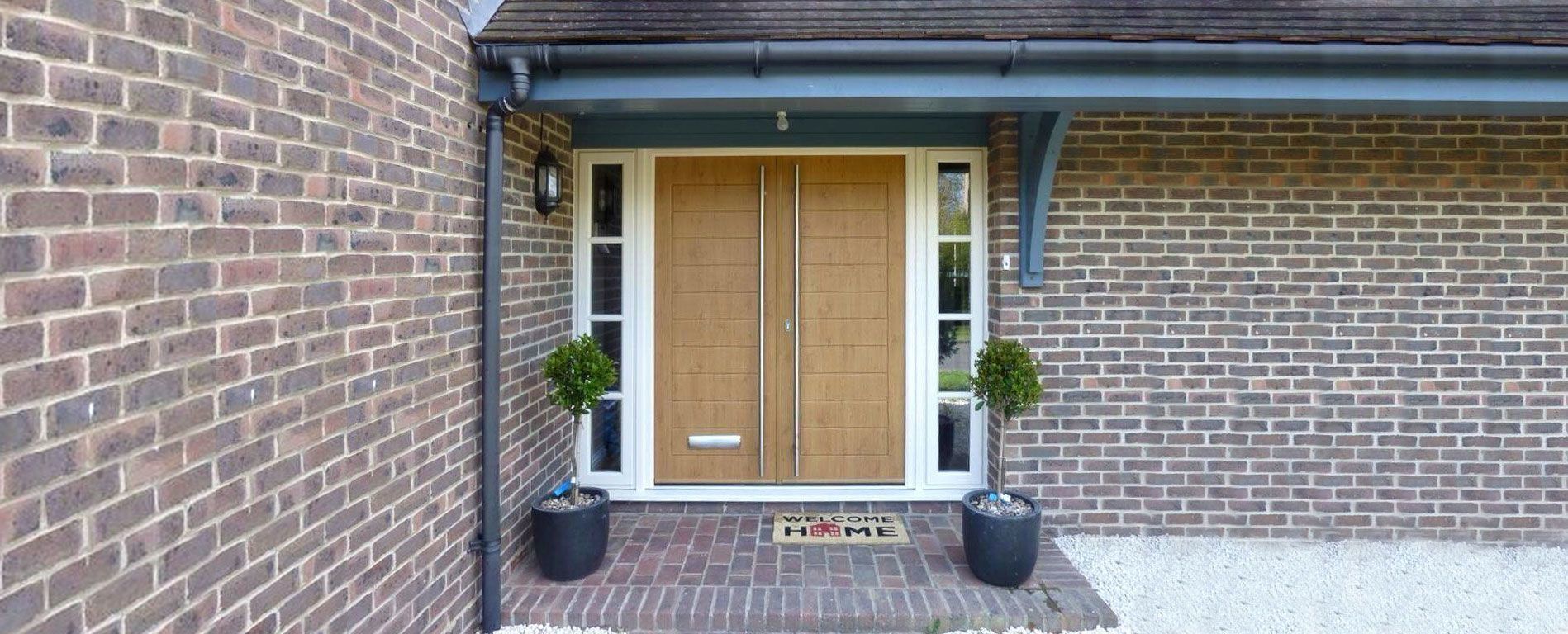 Residential house with modern style Endurance composite double doors
